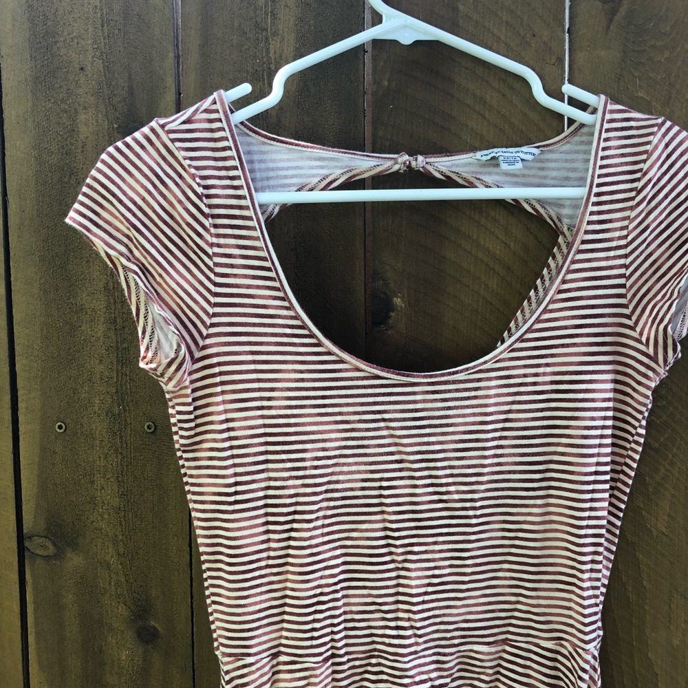 AEO tan striped dress